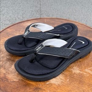 Nike Sandals Wm 6 Black Comfort Footbed Black White Flip-Flops Thongs